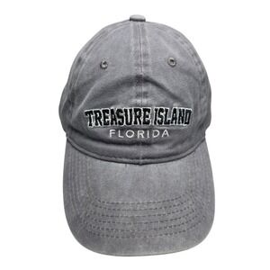 Surf Style Treasure Island Florida Grey Dad Hat Baseball Cap Adjustable Strap‎